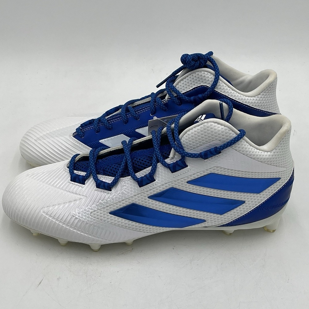 NEW! Adidas Freak X Carbon Mid Football Cleats - White/Blue - Size 13.5 - F97435 - Picture 5 of 13